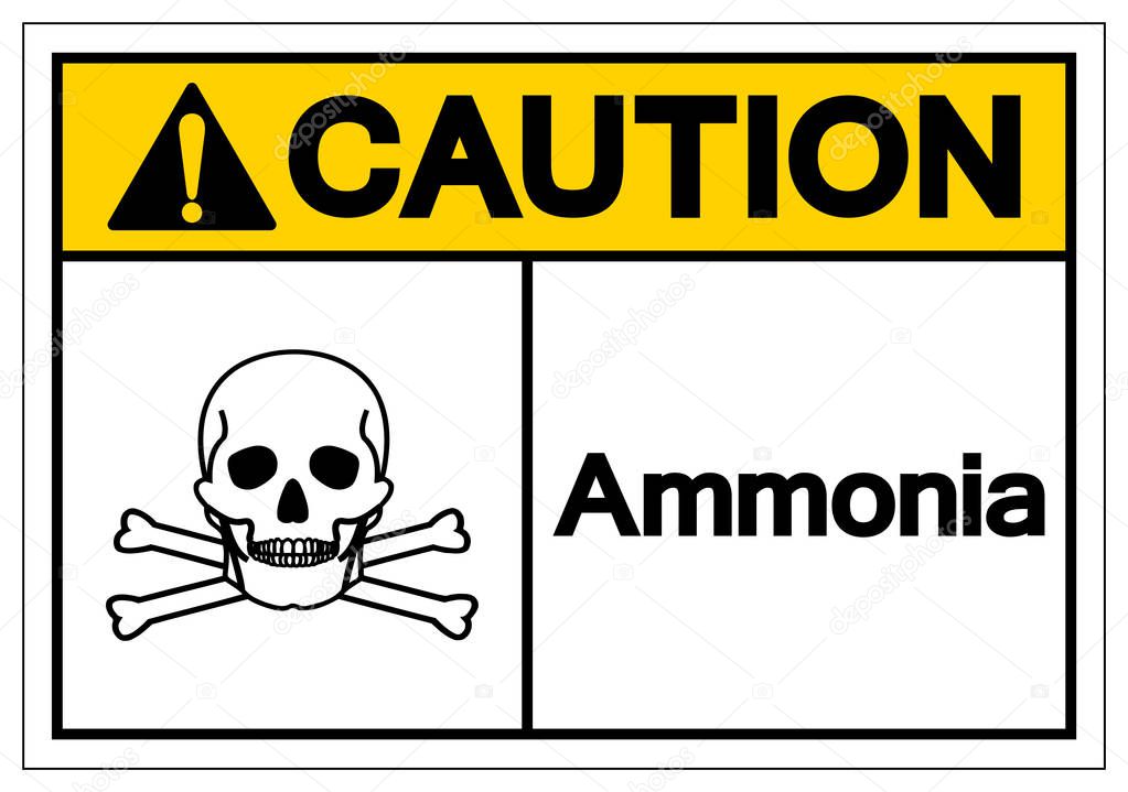 Caution Ammonia Symbol Sign, Vector Illustration, Isolate On White Background Label .EPS10 