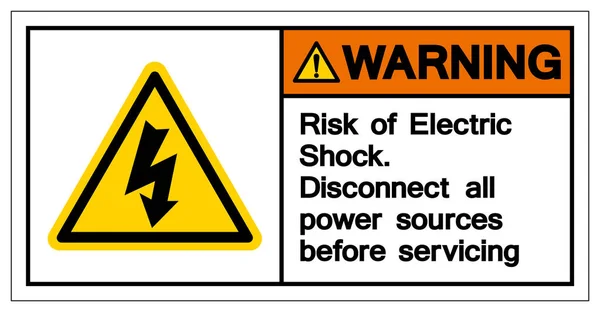 Avvertimento rischio di shock elettrico Simbolo, illustrazione vettoriale, isolamento su icona di sfondo bianco. EPS10 — Vettoriale Stock