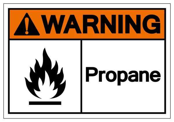 Warnschild mit Propan-Symbol, Vektorabbildung, Isolation auf weißem Hintergrundschild. eps10 — Stockvektor