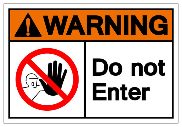 Предупреждение Не вводите Символический знак, векторную иллюстрацию, изолируйте на белом фоне этикетку. S10
 