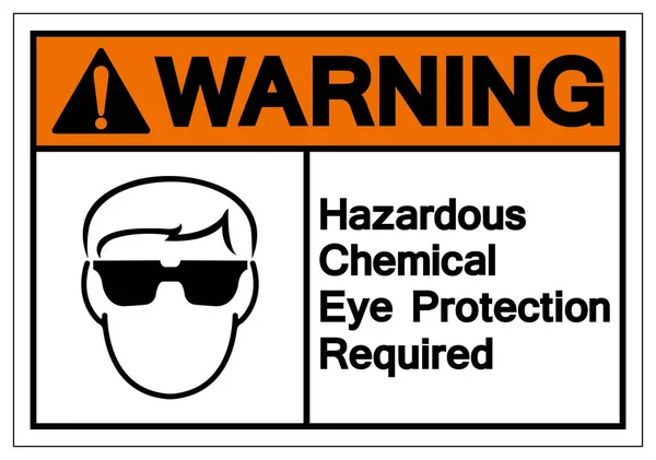 Avertissement Protection chimique dangereuse des yeux Requis Symbole Signe, Illustration vectorielle, Isoler sur l'étiquette de fond blanc. PSE10 — Image vectorielle