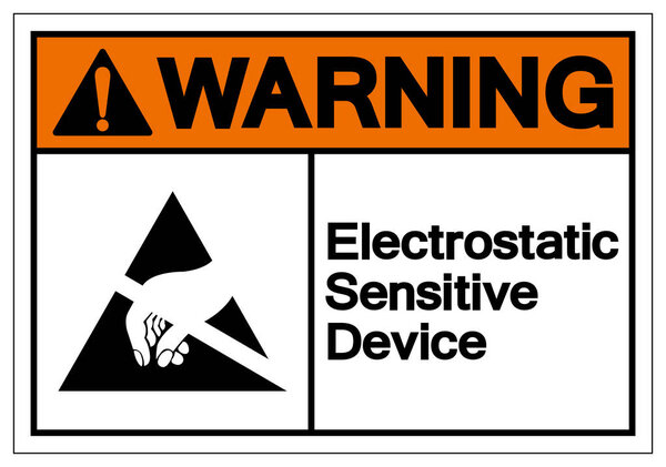 Warning Electrostatic Sensitive Device (ESD) Symbol Sign, Vector Illustration, Isolate On White Background Label. EPS10 