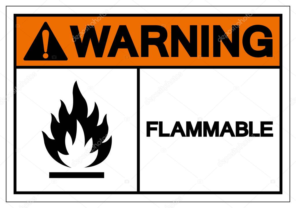 Warning Flammable Symbol Sign ,Vector Illustration, Isolate On White Background Label. EPS10 