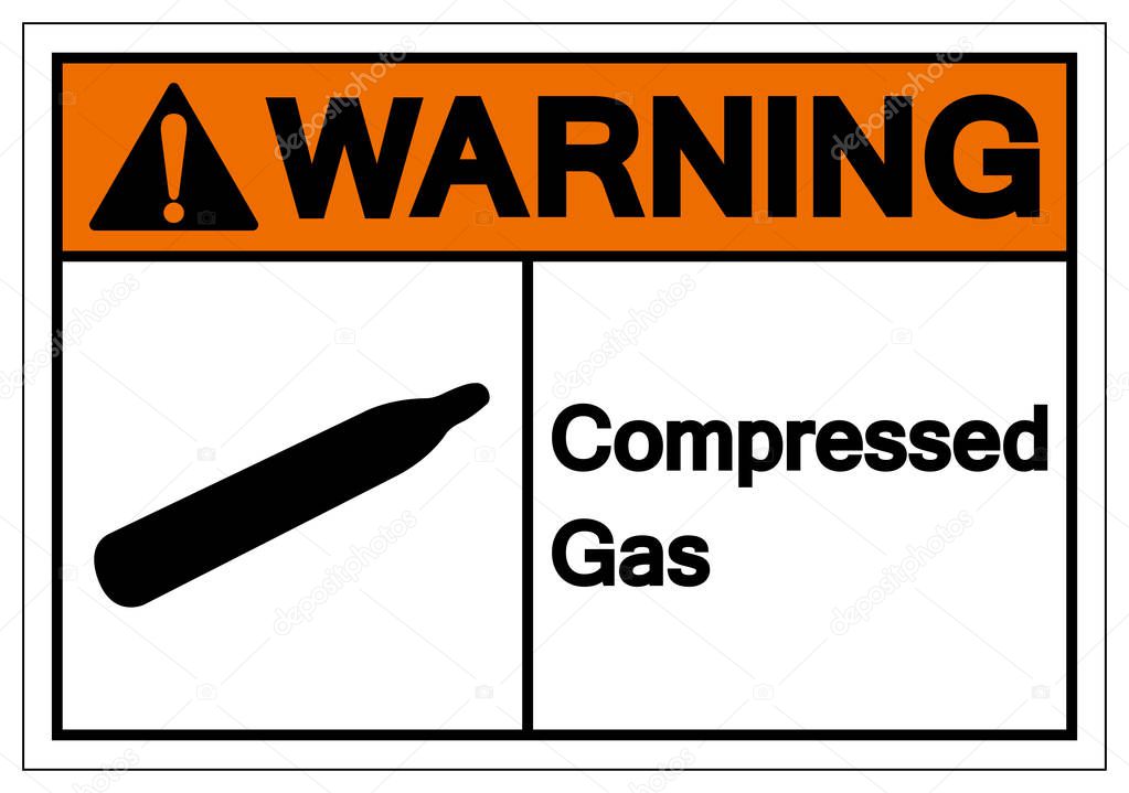 Warning Compressed Gas Symbol Sign, Vector Illustration, Isolate On White Background Label. EPS10 