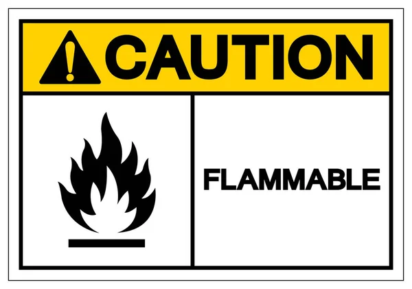 Caution Flammable Symbol Sign ,Vector Illustration, Isolate On White Background Label. EPS10 — Stock Vector