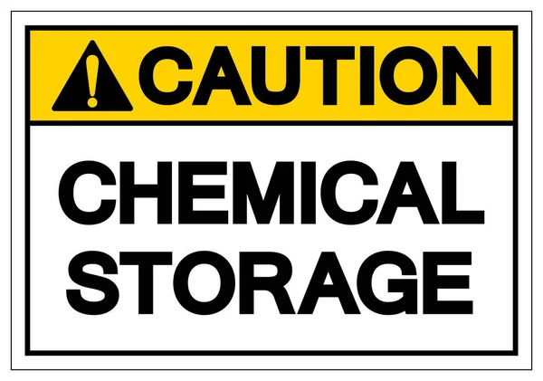 Attenzione Simbolo di stoccaggio chimico segno, illustrazione vettoriale, isolare su etichetta di sfondo bianco. EPS10 — Vettoriale Stock