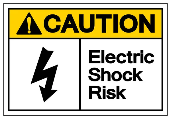 Señal de símbolo de riesgo de choque eléctrico de precaución, ilustración vectorial, aislamiento en la etiqueta de fondo blanco .EPS10 — Archivo Imágenes Vectoriales