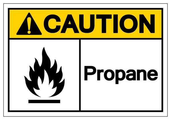 Precaución Signo de símbolo de propano, ilustración de vectores, aislamiento en la etiqueta de fondo blanco. EPS10 — Vector de stock