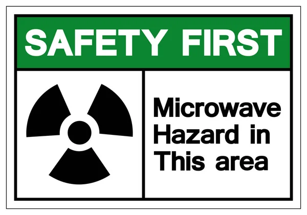 Safety First Microwave Hazard In This Area Symbol Sign, Vector Illustration, Isolate On White Background Label. EPS10 — Stock Vector