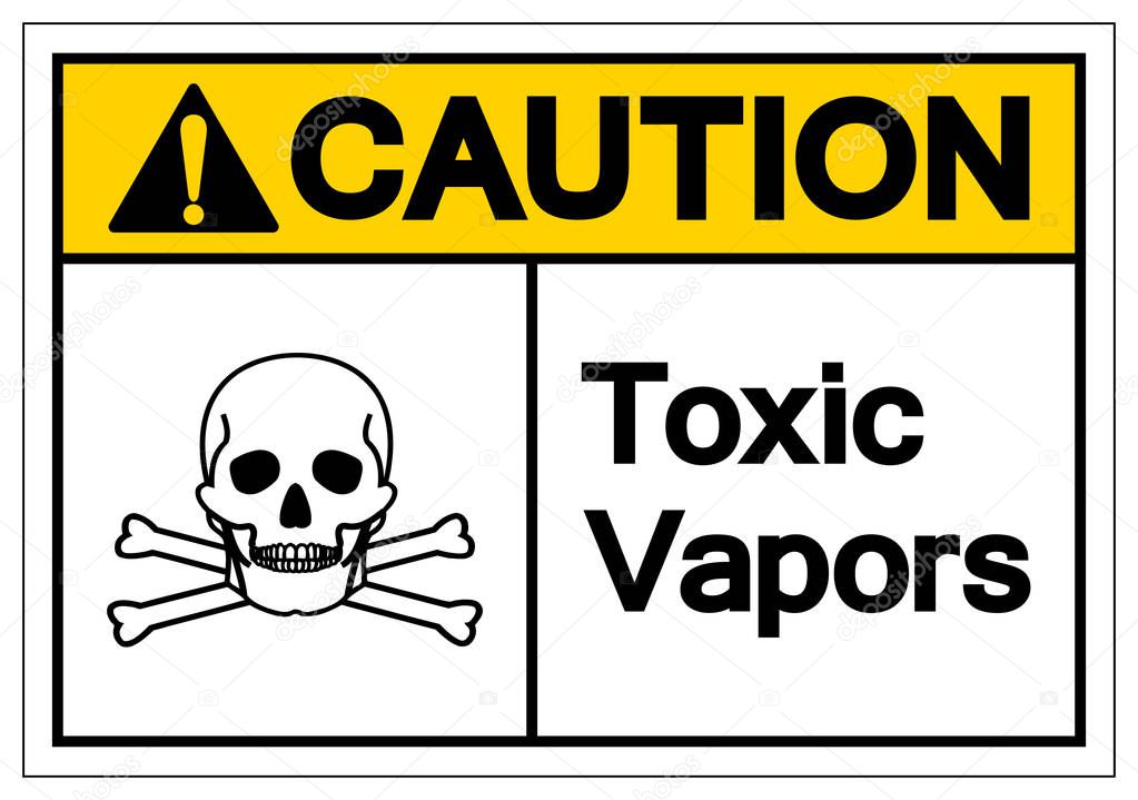 Caution Toxic Vapors Symbol Sign, Vector Illustration, Isolate On White Background Label. EPS10 