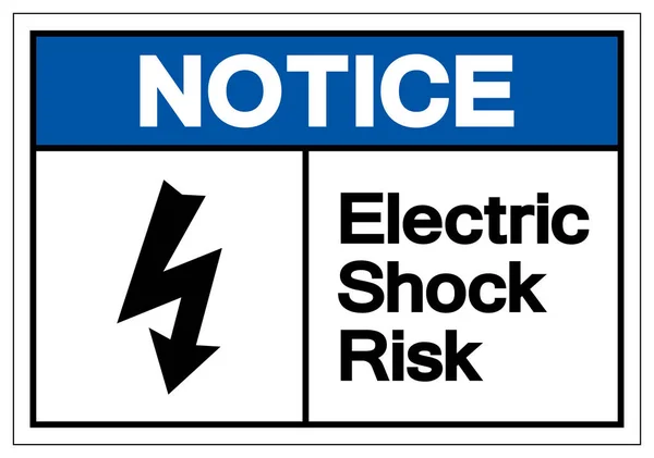 Noti il segno elettrico del simbolo di rischio di scossa, illustrazione del vettore, isoli sull'etichetta bianca dello sfondo .EPS10 — Vettoriale Stock