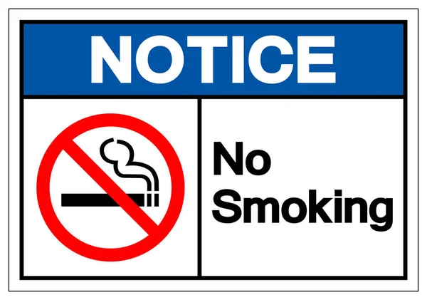 Beachten Sie das Zeichen des Rauchverbots, Vektorabbildung, isoliert auf weißem Hintergrundetikett .eps10 — Stockvektor