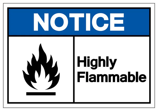 Notice Highly Flammable Symbol Sign, Vector Illustration, Isolate On White Background Label .EPS10 — Stock Vector