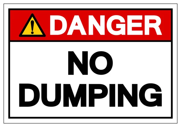 Danger Aucun signe de symbole de dumping, Illustration vectorielle, Isoler sur l'étiquette de fond blanc. PSE10 — Image vectorielle