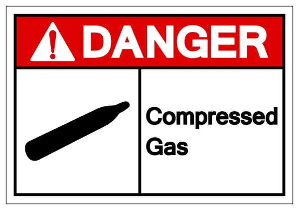 Danger Compressed Gas Symbol Sign, Vector Illustration, Isolate On White Background Label. EPS10 — Stock Vector