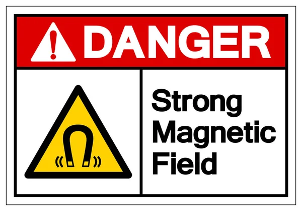 Danger Strong Magnetic Field Symbol Sign, Vector Illustration, Isolate On White Background Label. EPS10 — Stock Vector