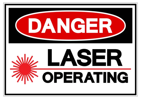 Sinal do símbolo de funcionamento do laser do perigo, ilustração do vetor, isolar na etiqueta de fundo branca. EPS10 —  Vetores de Stock