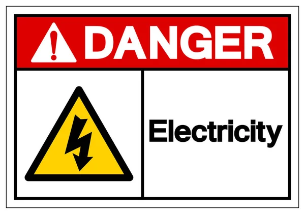 Peligro Símbolo de Electricidad Signo, Vector Ilustración, Aislar en la etiqueta de fondo blanco. EPS10 — Archivo Imágenes Vectoriales