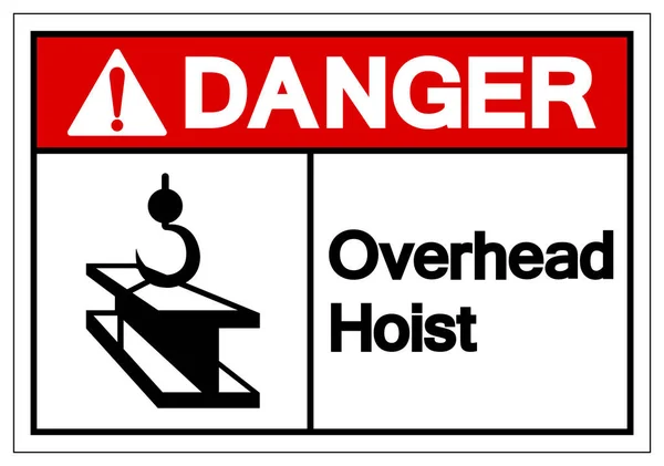 Peligro Overhead Hoist Symbol Sign, Vector Illustration, Aislar en la etiqueta de fondo blanco. EPS10 — Archivo Imágenes Vectoriales