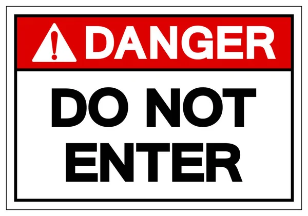 危険はシンボル記号、ベクトルイラストレーション、白い背景ラベルに隔離を入力しないでください。エプス10 — ストックベクタ