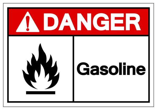 Simbolo di benzina pericoloso Segno, Illustrazione vettoriale, Isolare su etichetta di sfondo bianco .EPS10 — Vettoriale Stock