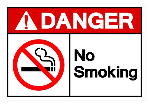Danger No Smoking Symbol Sign, Illustration vectorielle, Isoler sur l'étiquette de fond blanc .EPS10 — Image vectorielle