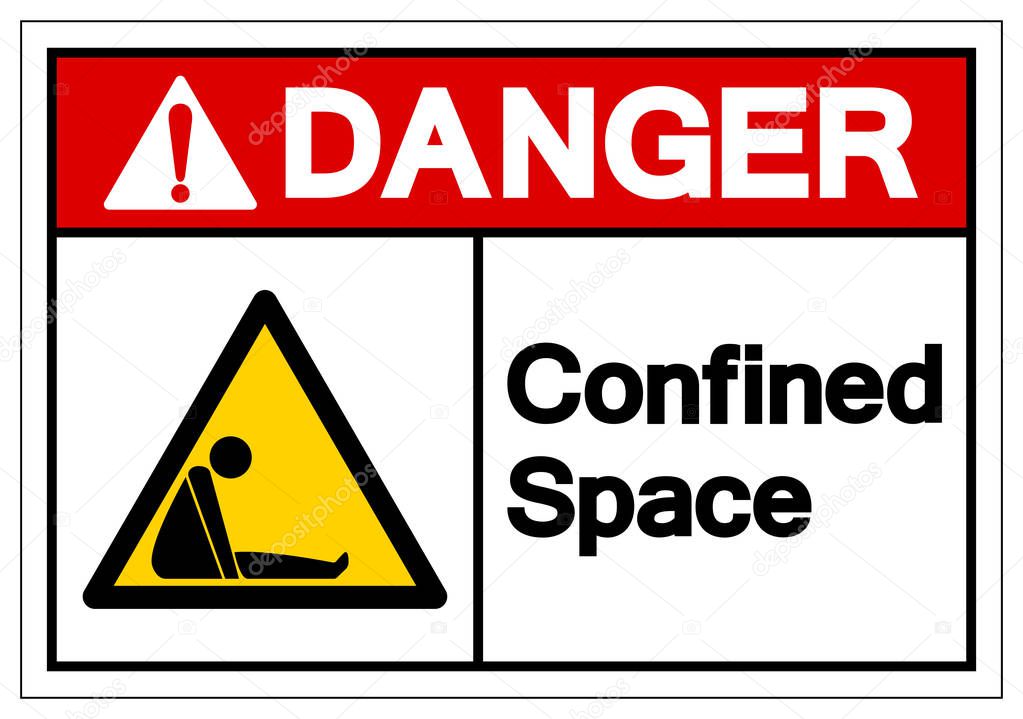 Danger Confined Space Symbol Sign ,Vector Illustration, Isolate On White Background Label. EPS10 