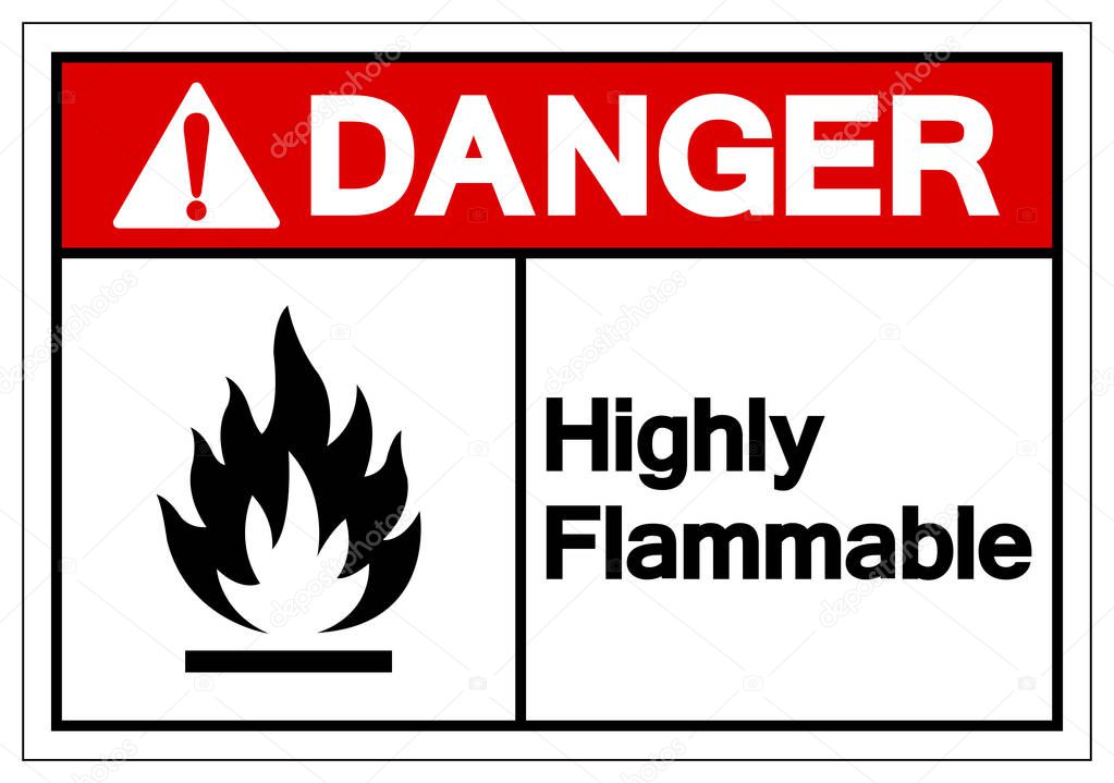 Danger Highly Flammable Symbol Sign, Vector Illustration, Isolate On White Background Label .EPS10 