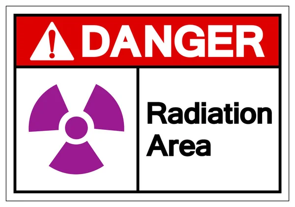 Signe de symbole de zone de rayonnement de danger, illustration vectorielle, isolement sur l'étiquette blanche de fond. PSE10 — Image vectorielle