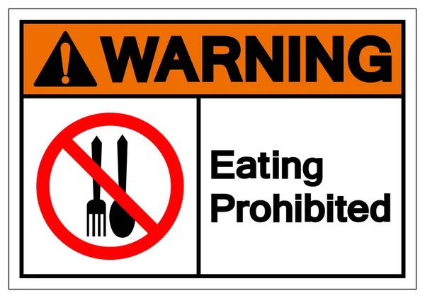 금지 된 기호 기호를 먹는 경고, 벡터 그림, 흰색 배경 기호에 격리. Eps10 — 스톡 벡터
