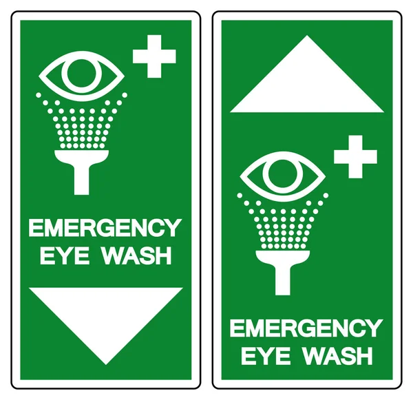 Emergency Eye Wash Symbool Sign, Vector Illustratie, Isoleer op witte achtergrond label. EPS10 — Stockvector