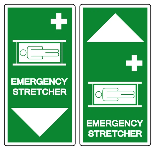 Signe de symbole de civière d'urgence, illustration vectorielle, isolement sur l'étiquette blanche de fond .EPS10 — Image vectorielle