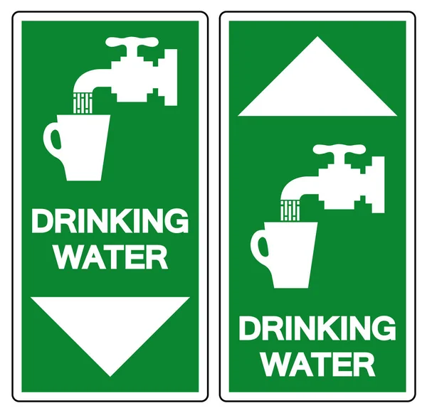 Symbolzeichen für Trinkwasser, Vektorillustration, Isoliert auf weißem Hintergrundetikett .EPS10 — Stockvektor