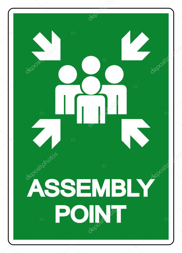 Assembly Point Symbol Sign, Vector Illustration, Isolated On White Background Label .EPS10 
