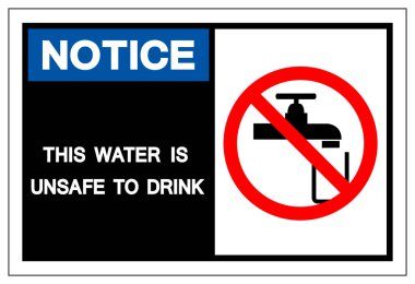 Notice This Water Is Unsafe to Drink Symbol Sign,Vector Illustration, Isolated On White Background Label. EPS10  clipart