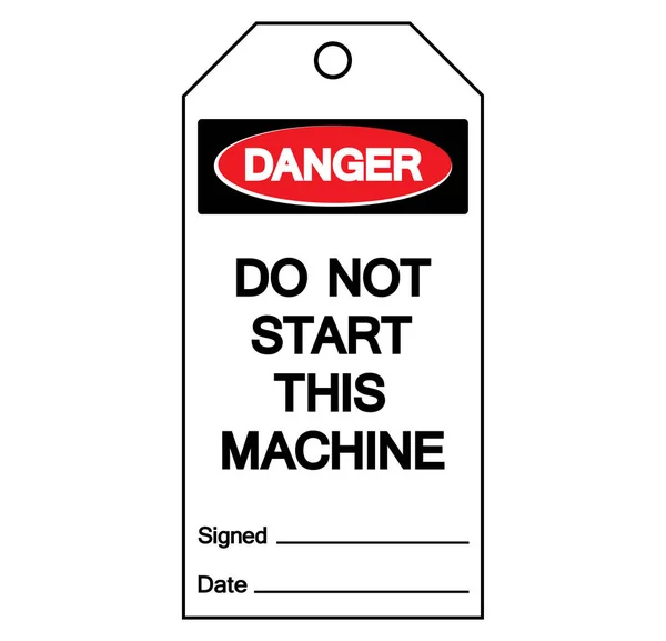 Danger Ne démarrez pas cette machine Étiquette Symbole d'étiquette Signe, Illustration vectorielle, Isoler sur l'étiquette de fond blanc. PSE10 — Image vectorielle