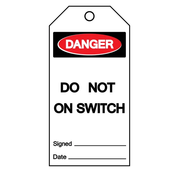 Gefahr nicht auf Schalter Symbol Zeichen, Vektorabbildung, isolieren auf weißem Hintergrund Etikett. eps10 — Stockvektor