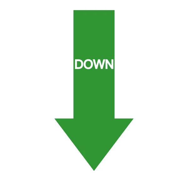 Flecha hacia abajo icono verde, Vector Ilustración, Aislar en el icono de fondo blanco. EPS10 — Archivo Imágenes Vectoriales