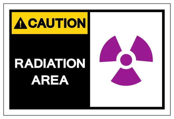 Caution Radiation Area Symbol Sign,Vector Illustration, Isolated On White Background Label. EPS10 — Stock Vector