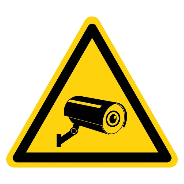 Señal de símbolo de advertencia CCTV, ilustración vectorial, aislamiento en la etiqueta de fondo blanco .EPS10 — Archivo Imágenes Vectoriales