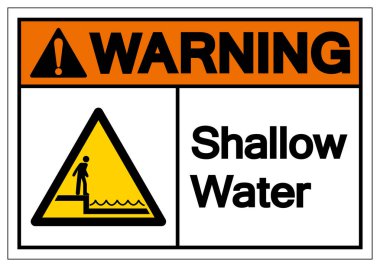 Warning Shallow Water Symbol Sign, Vector Illustration, Isolated On White Background Label .EPS10  clipart