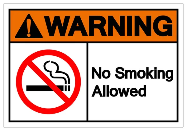 Avertissement No Smoking Allowed Symbol Sign, Illustration vectorielle, Isoler sur l'étiquette de fond blanc. PSE10 — Image vectorielle