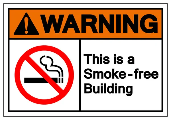 警告 これは煙です - 無料の建物のシンボル記号、ベクトルイラスト、白い背景ラベルに隔離されています。エプス10 — ストックベクタ