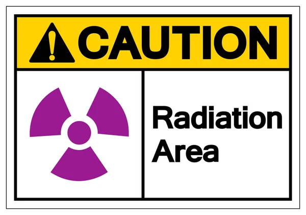 Attenzione Radiazione Area Simbolo Segno, Illustrazione vettoriale, Isolare su etichetta sfondo bianco. EPS10 — Vettoriale Stock