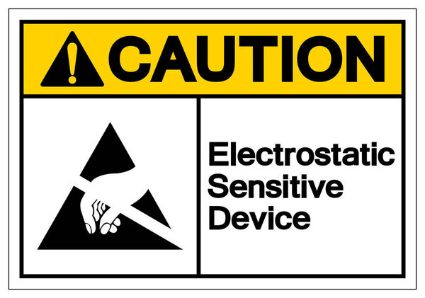 Caution Electrostatic Sensitive Device (ESD) Symbol Sign, Vector Illustration, Isolate On White Background Label. EPS10 