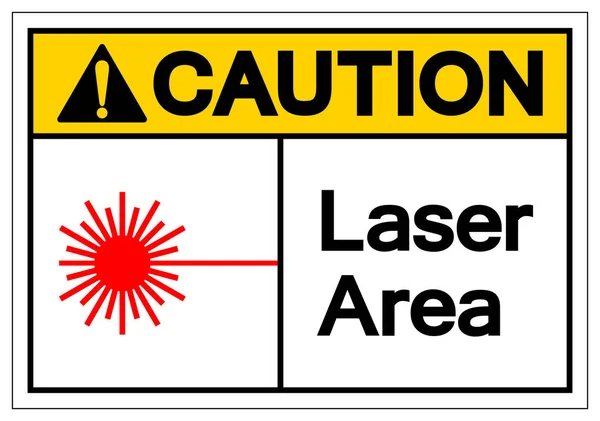 Προσοχή σύμβολο συμβόλου περιοχής λέιζερ, απεικόνιση διανύσματος, απομονωμένη σε λευκή ετικέτα φόντου. Eps10 — Διανυσματικό Αρχείο