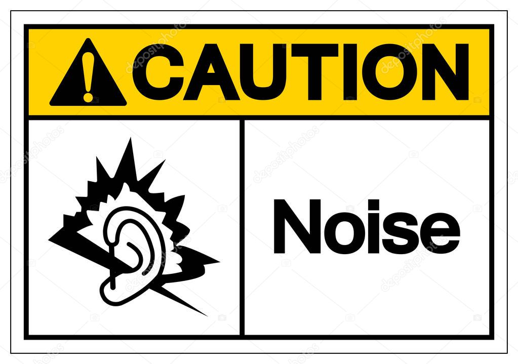 Caution Noise Symbol Sign, Vector Illustration, Isolate On White Background Label. EPS10 
