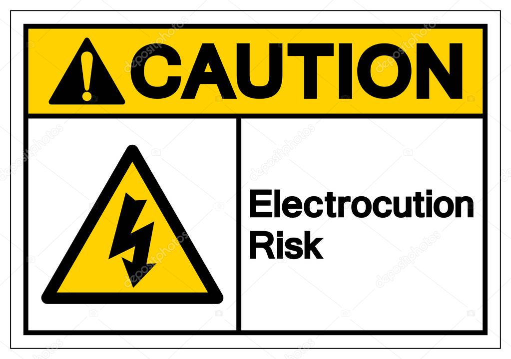 Caution Electrocution Risk Symbol Sign, Vector Illustration, Isolated On White Background Label .EPS10 