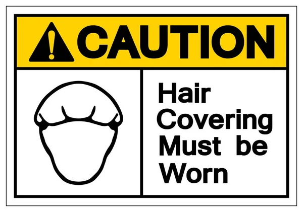 Caution Hair Covering Must Be Worn Symbol Sign, Vector Illustration, Isolated On White Background Label .EPS10 — Stock Vector
