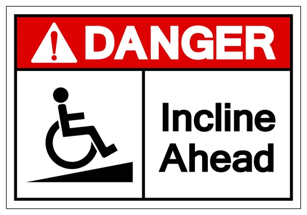 Danger Incline Ahead Symbol Sign ,Vector Illustration, Isolate On White Background Label .EPS10 — Stock Vector